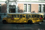 The traditional yellow American school buses