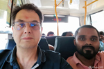 Mysore - Tous les 2 dans le bus de retour de Mysore