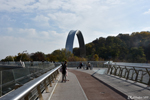 Glass bridge and the Arch of Friendship of Peoples