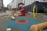 Children's playground in the square of the Chimera House